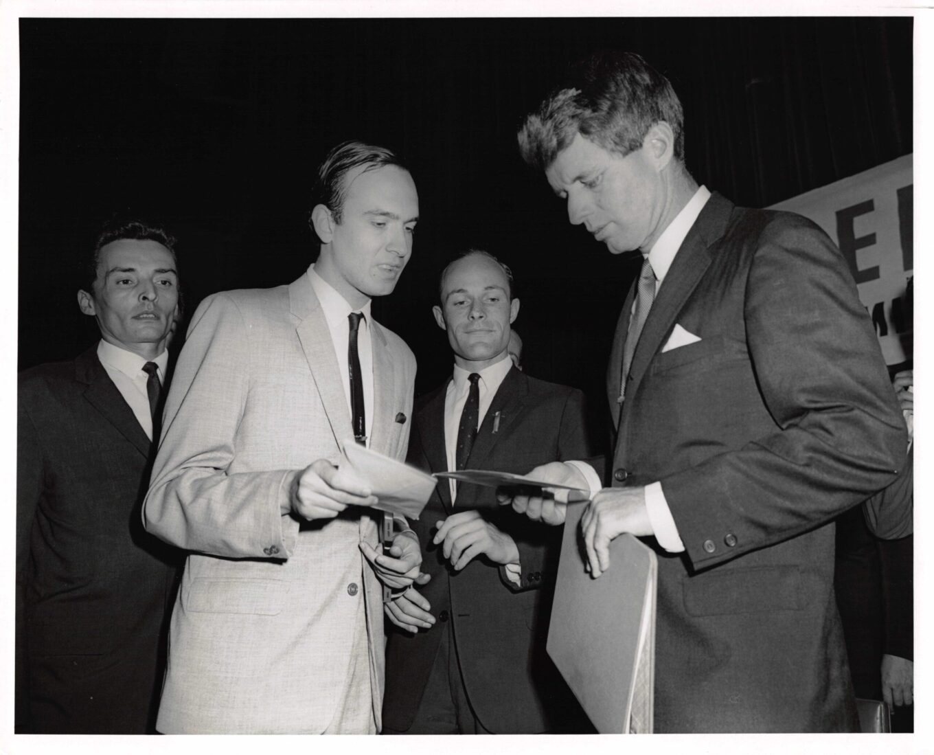 Robert F. Kennedy during a tour of Latin America, 1965