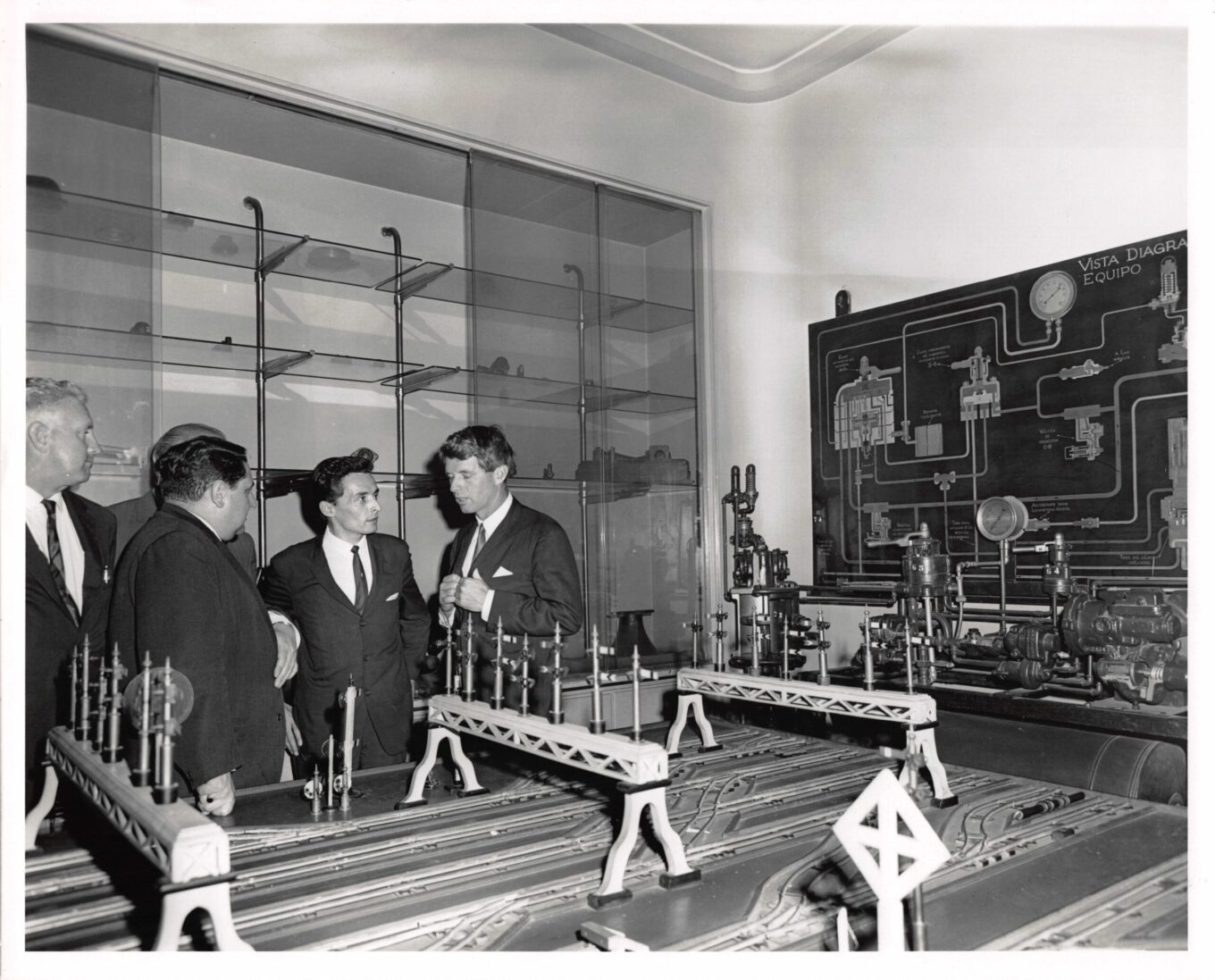 Robert F. Kennedy during an inspection visit with officials in Argentina