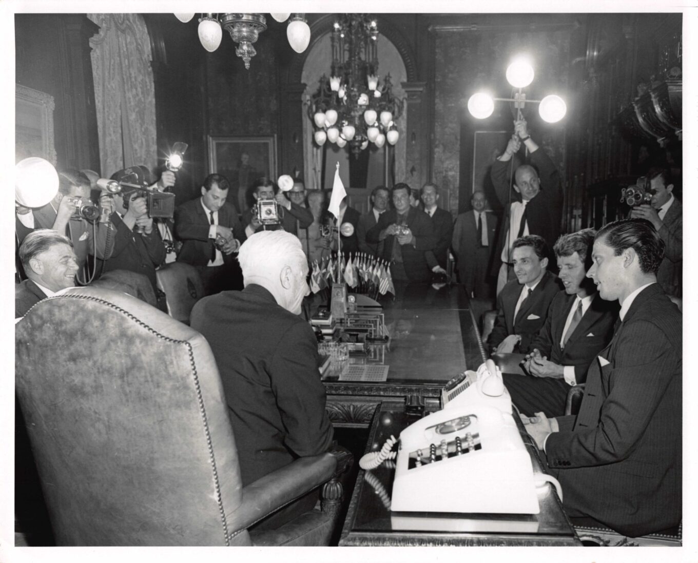 Robert F. Kennedy received by Argentine President Dr. Arturo Illia at Government House, Buenos Aires