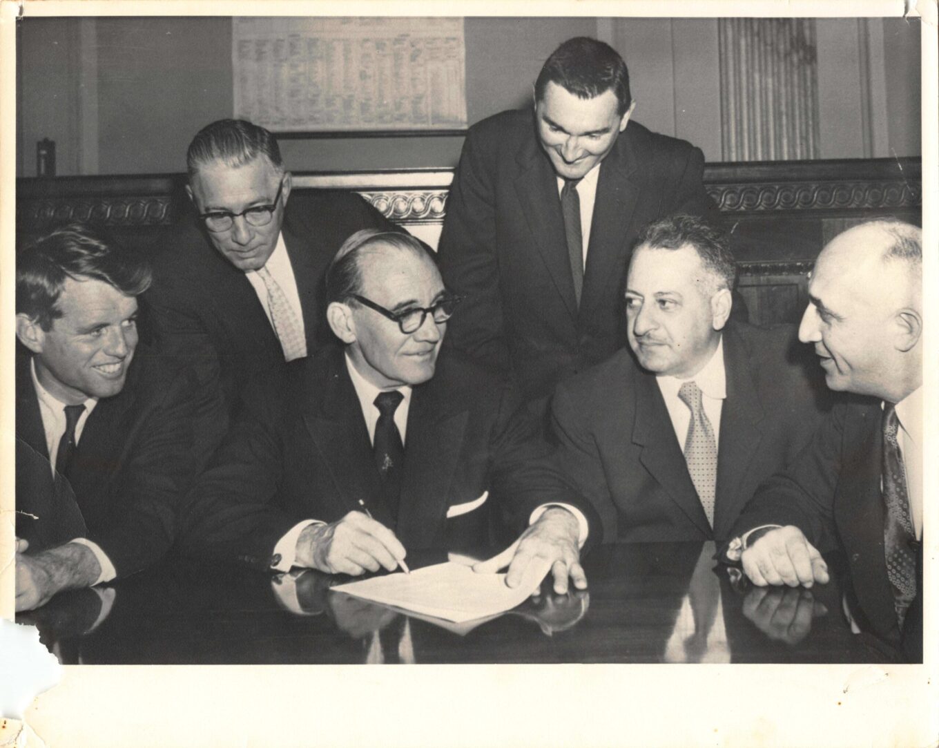 RFK, far left, sits next to Arkansas Senator John McClelland