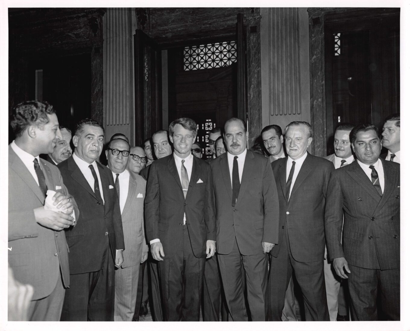 Robert F. Kennedy in a group photograph with Argentine officials