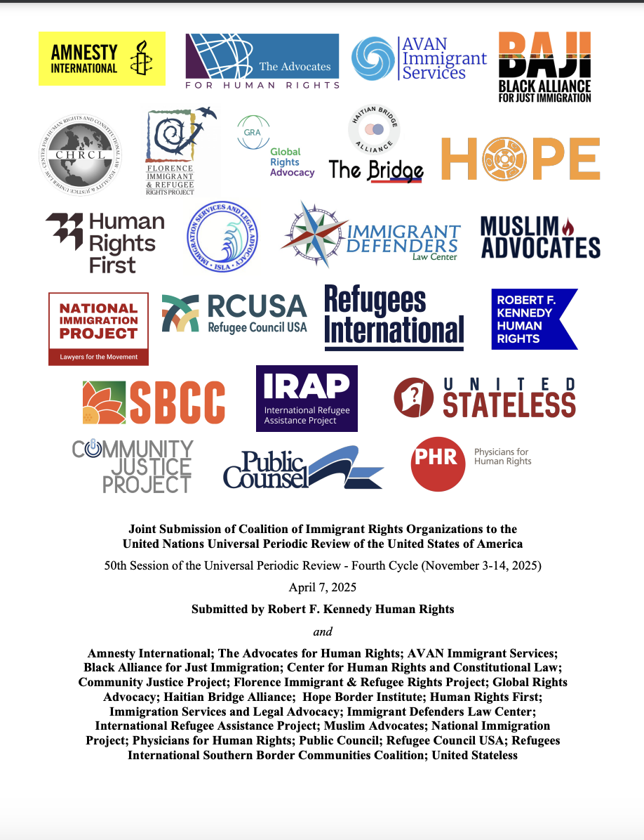 Joint Submission of Coalition of Immigrant Rights Organizations to the United Nations Universal Periodic Review of the United States